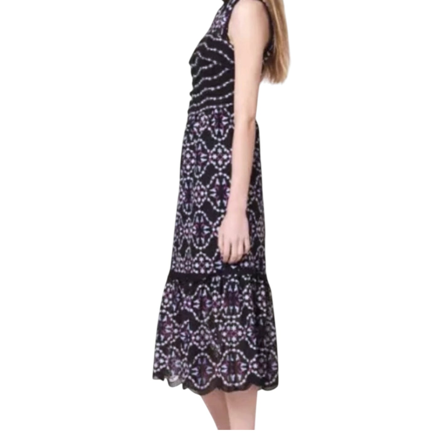 Sandro Black Sleeveless Lace Dress - 10