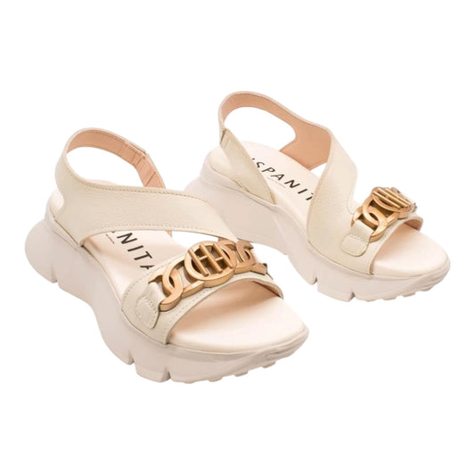 Hispanitas Cream Jamaica Nata Sandals - 38/5