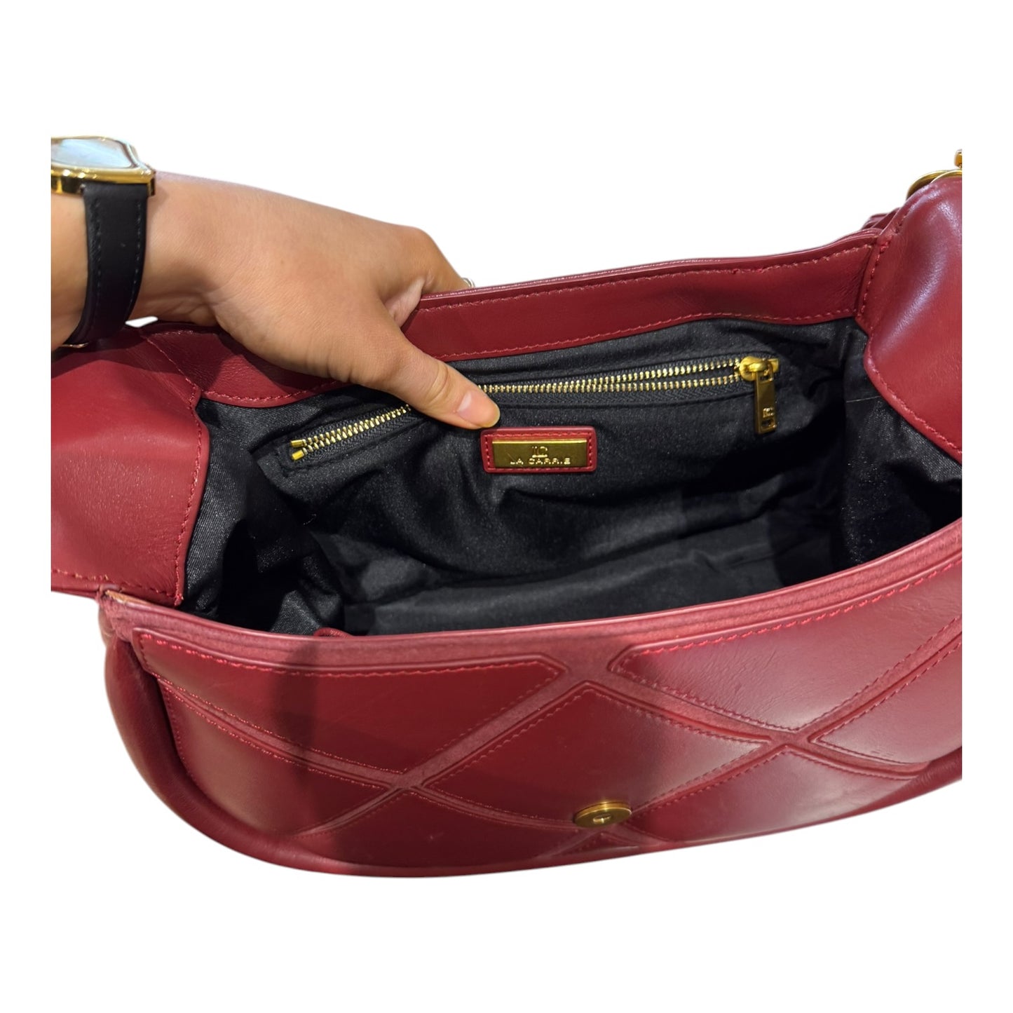 La Carrie Burgundy Bag with Two Straps