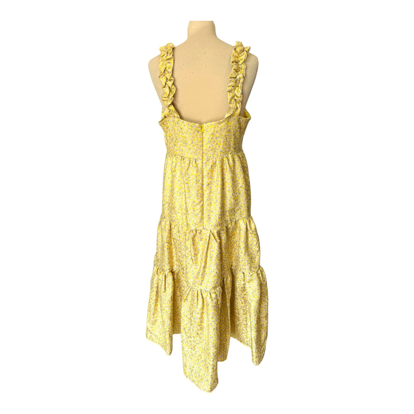 Oasis Ditzy Lemon Yellow Dress - 16 - NEW