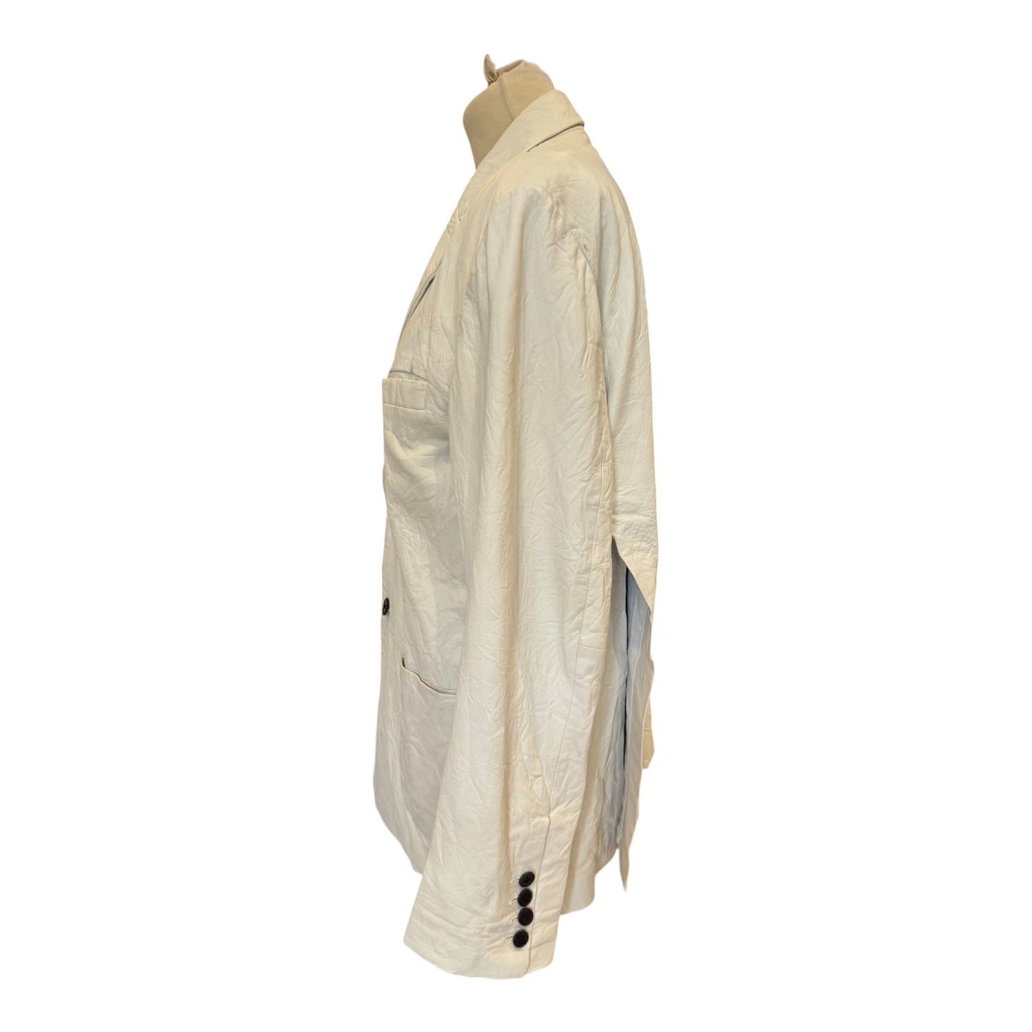 Zadig and Voltaire Cream Leather Blazer - Medium (oversized)