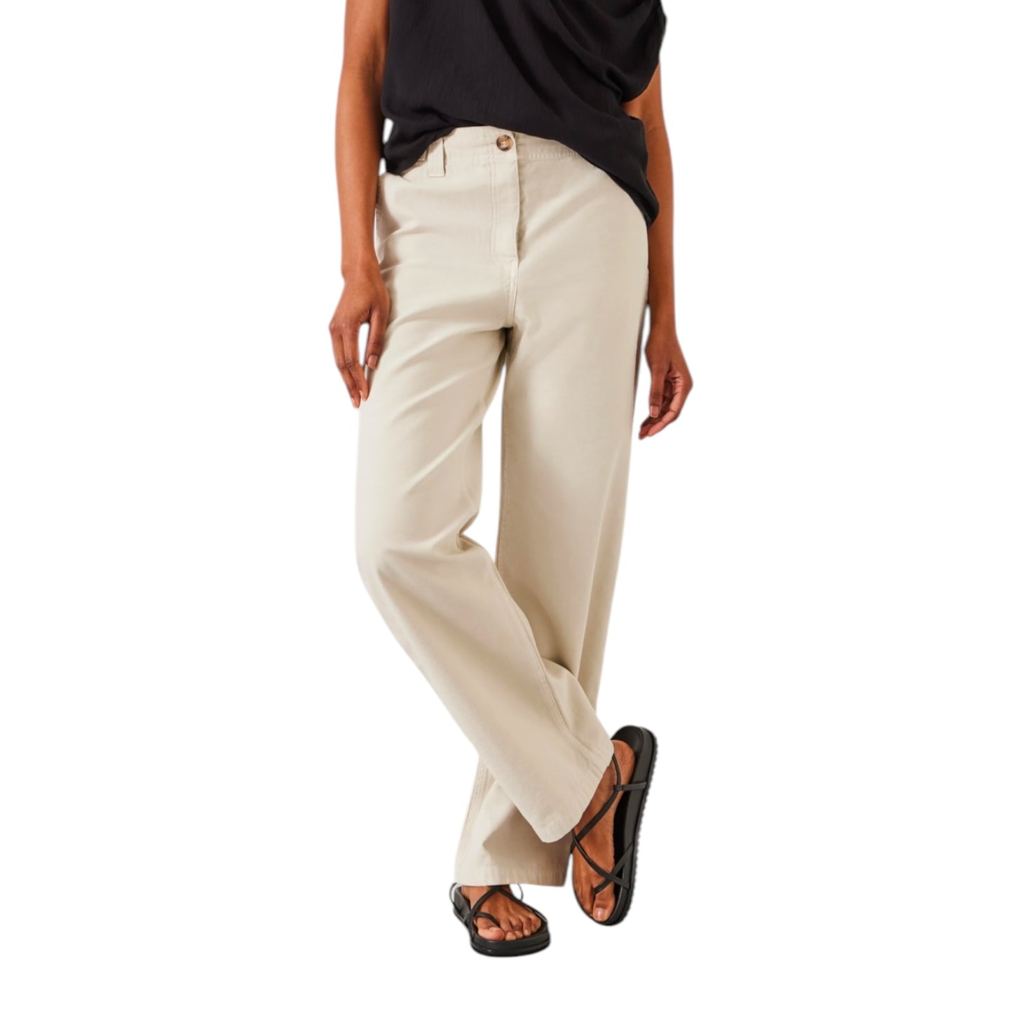 Hush Light Neutral Cotton Trousers - 12 - NEW