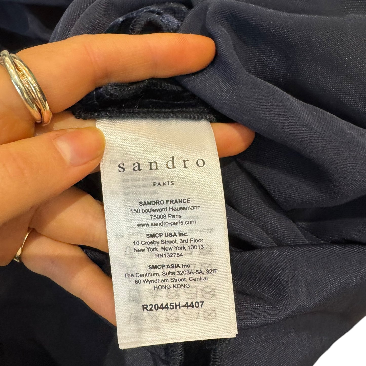 Sandro Navy Velvet Dress - 10