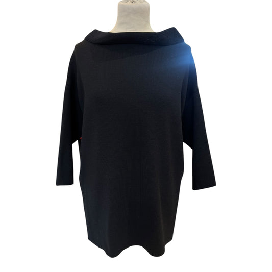 Annette Gortz Black Mesh Boat Neck Top - 10/12