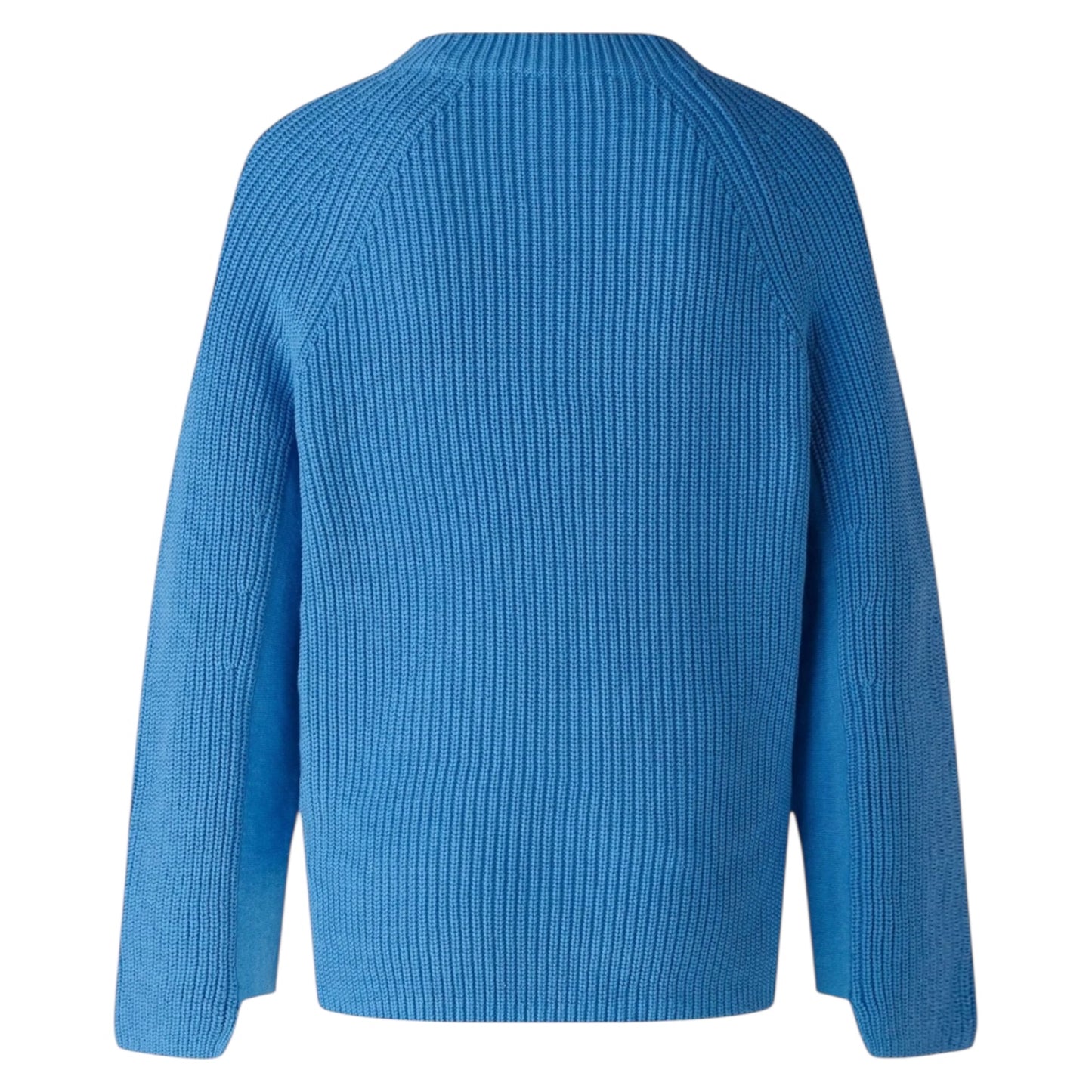 Oui Blue Cotton Rib Knit Sweater - 18
