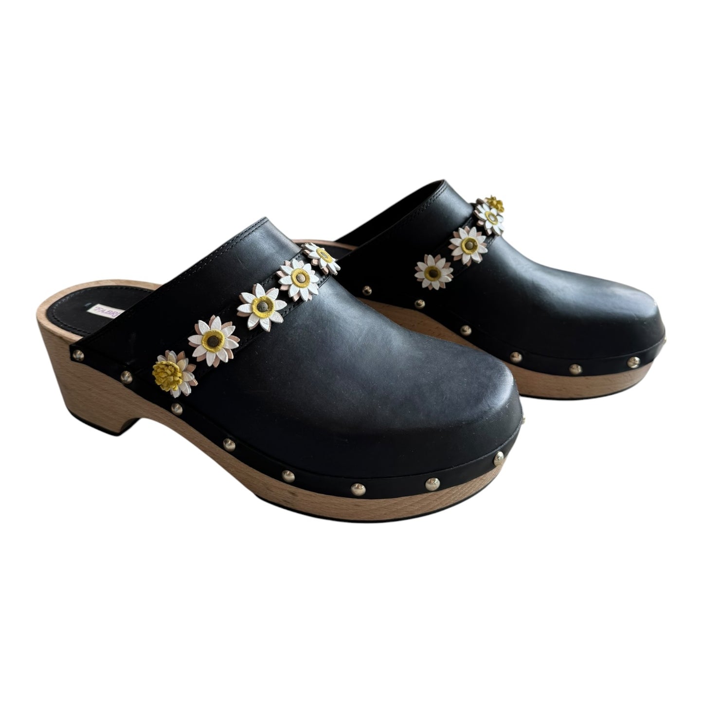 Fabrizio Viti Black Jean Daisy 50 Leather Clogs - 40/7