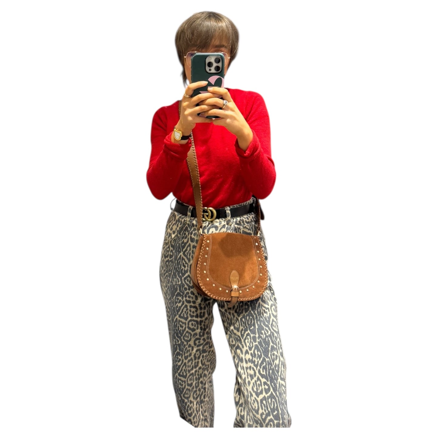 Ted Baker Kalrin Suede Studded Saddle Bag