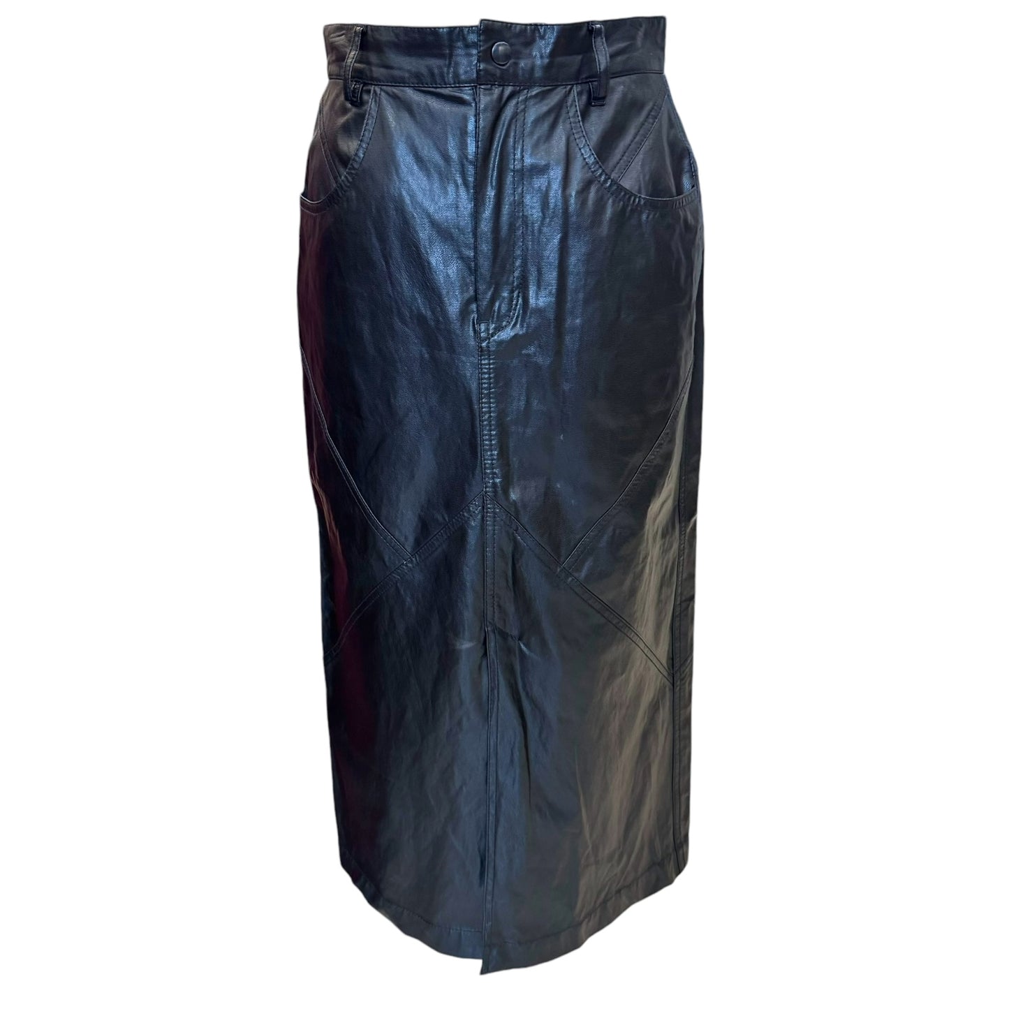 Isabel Marant Black Pleather Skirt - 8