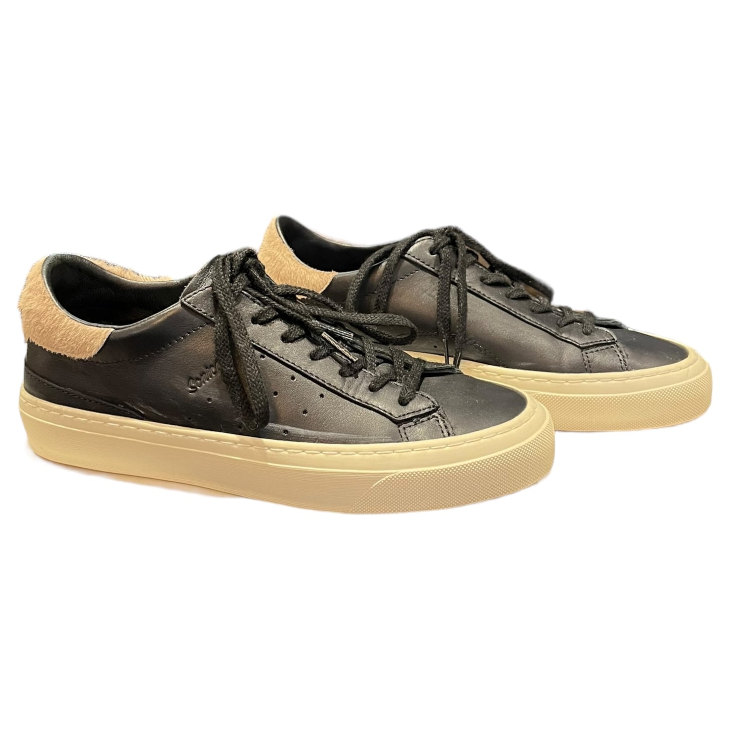 Date Black Leather Trainers