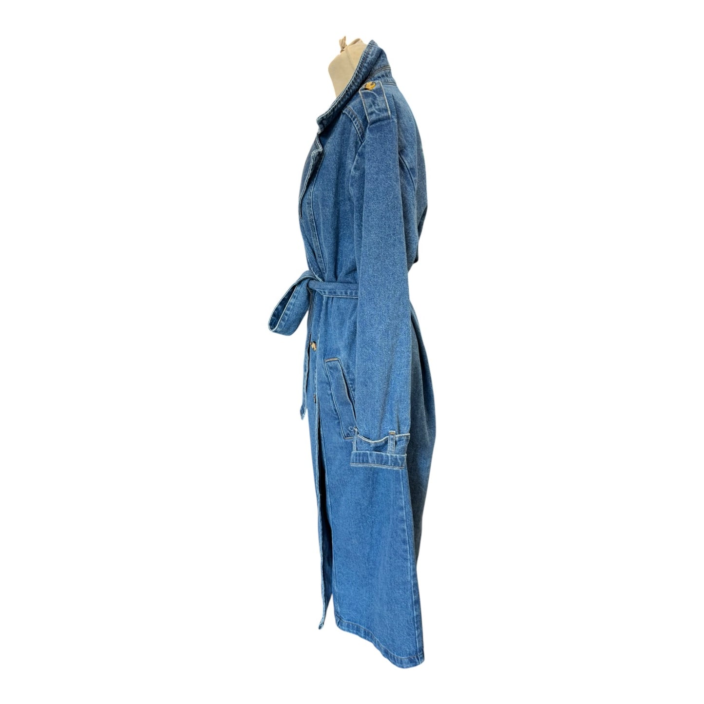 Cream Denim Trenchcoat - 14
