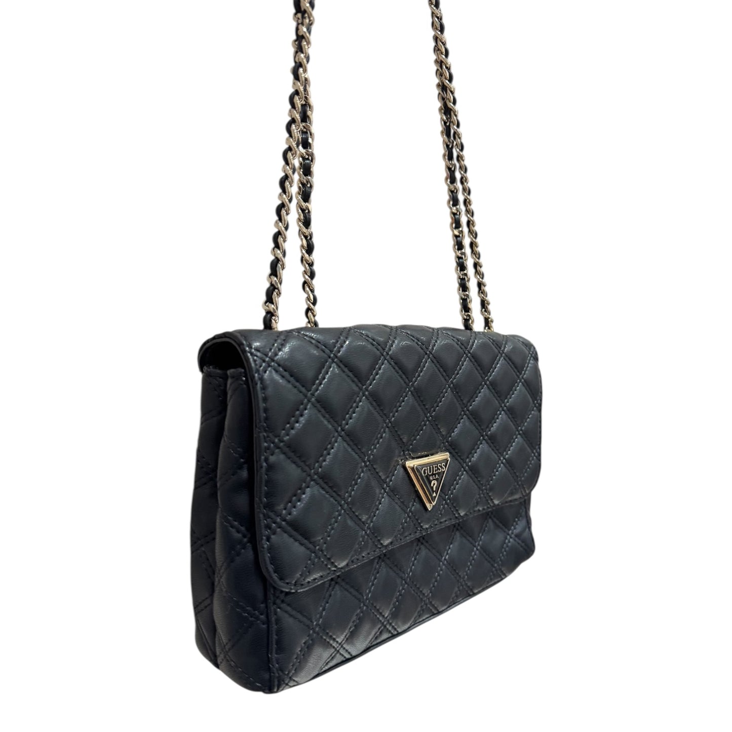 Guess Giully Quilted Black Crossbody Bag