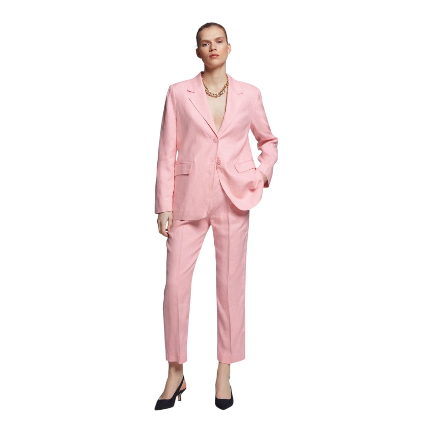 & Other Stories Pink Linen Blazer - 10 - NEW