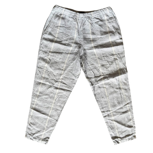 Oska Blue and White Stripe Linen Trousers - 12/14