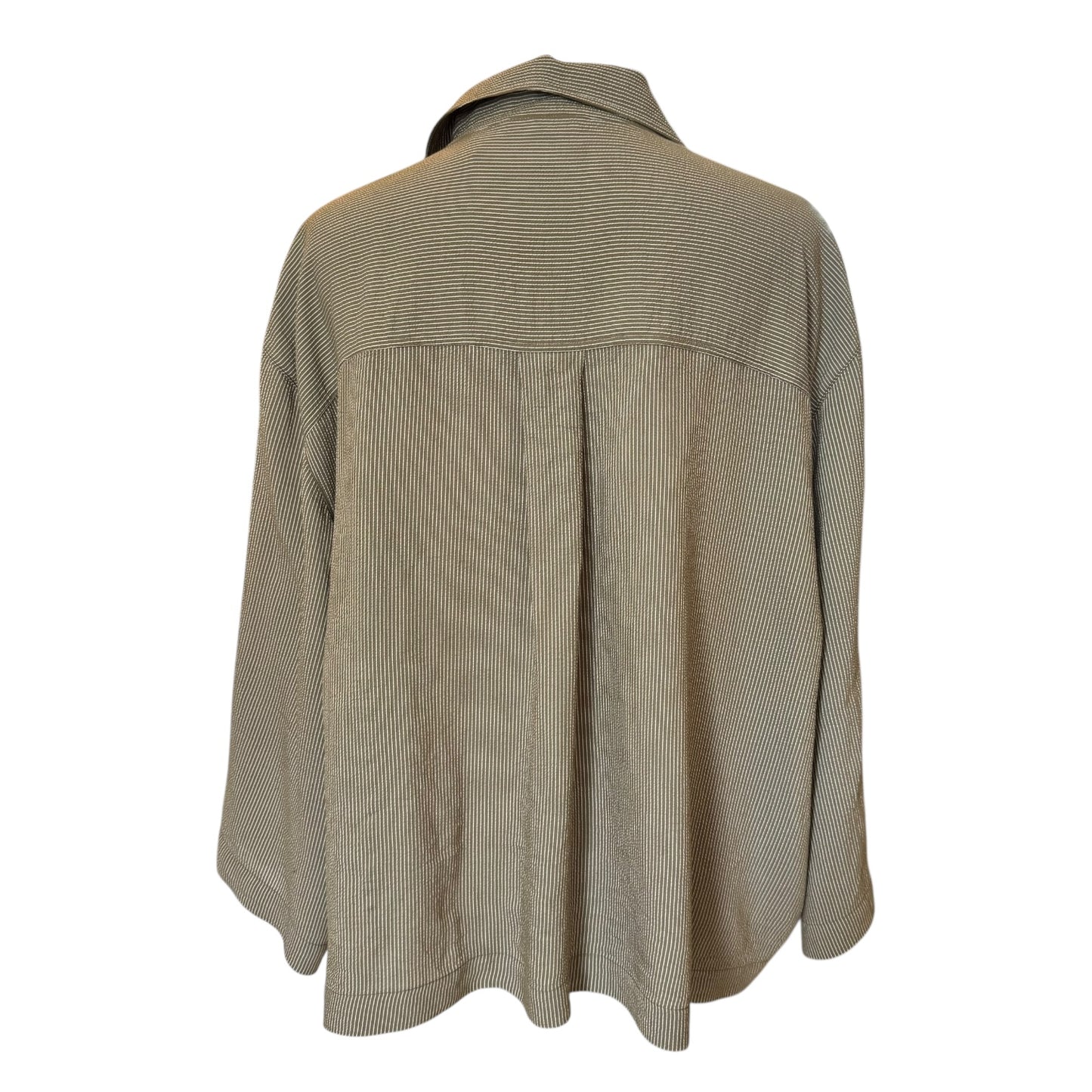 Massimo Dutti Khaki Stripe Top - 16/18
