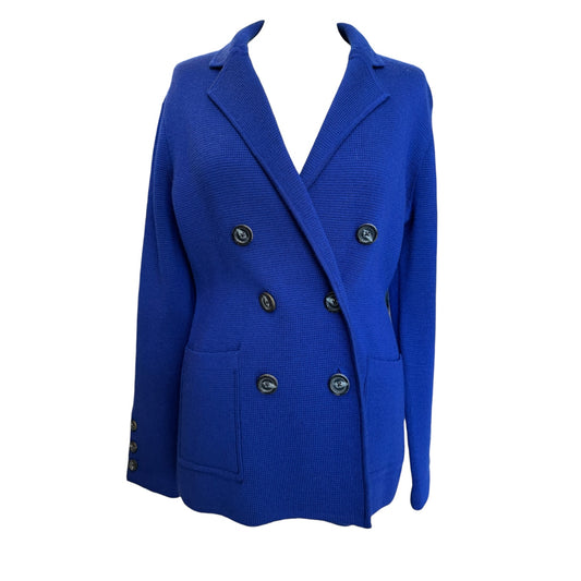 Winser London Cobalt Blue Knit Jacket - 12 - NEW