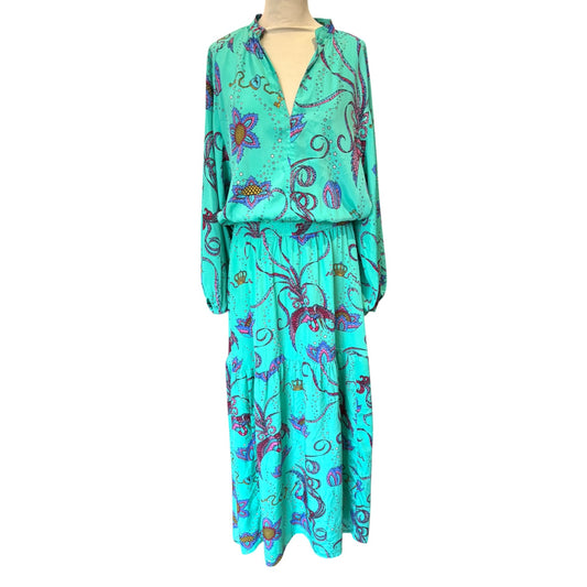 Stardust Turquoise Patterned Dress - 16