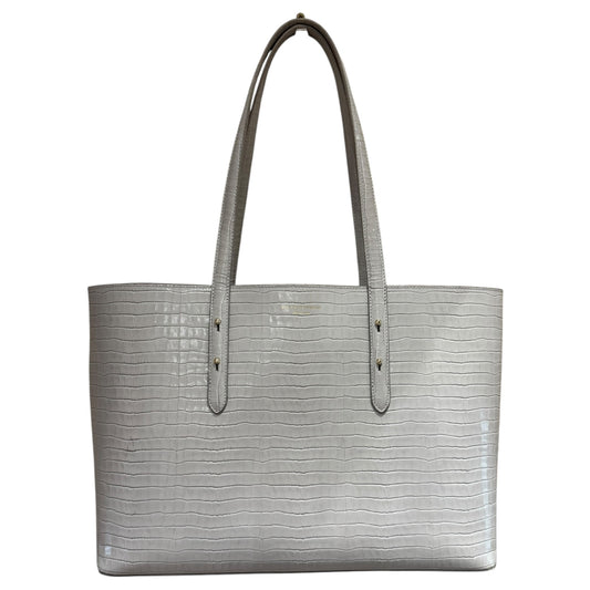 Aspinal of London Regent Tote Dove Grey Croc Leather Tote Bag