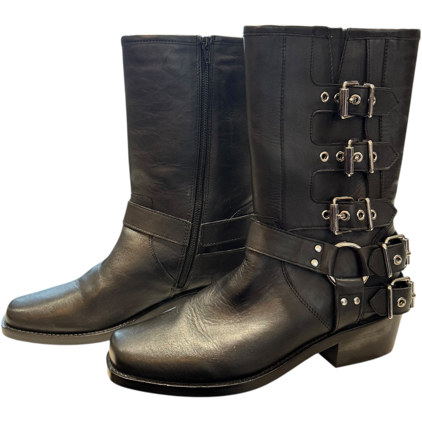PS Poelman Black Modular Biker Boots - 40 / 7 - NEW