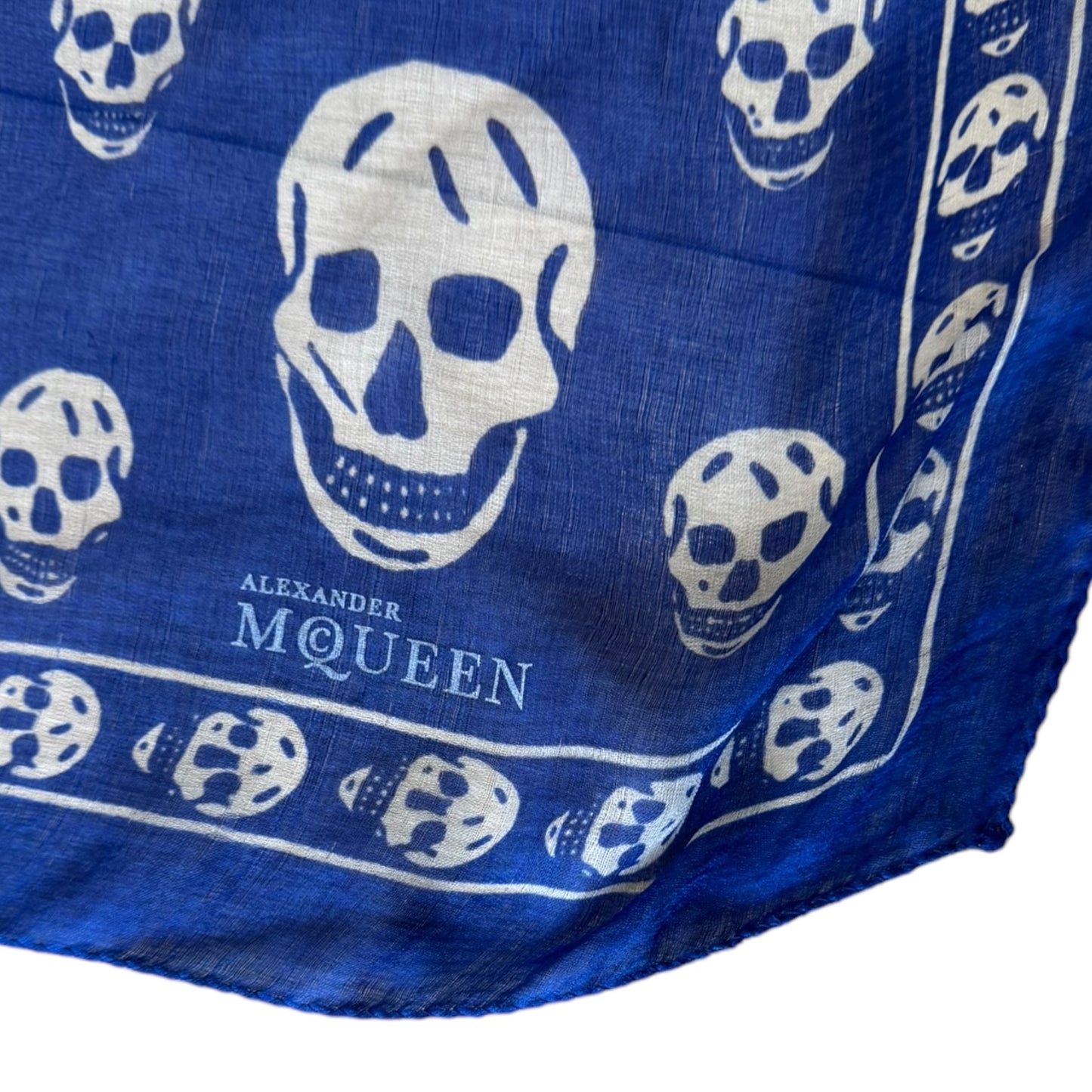 Alexander McQueen Blue and White Scarf