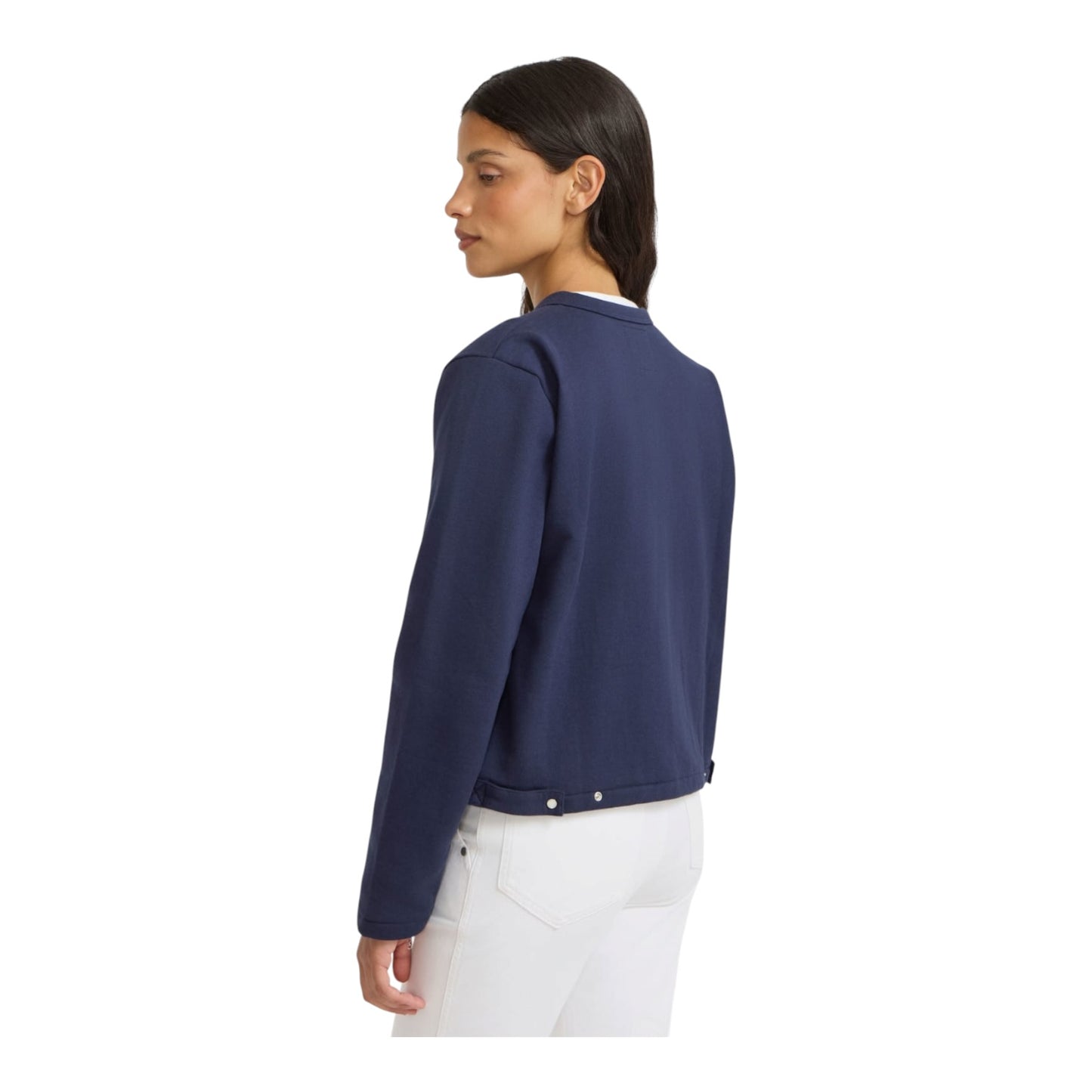 Agnes B Navy Le Classique Snap Cardigan - 14/16