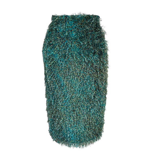 Max Mara Green Fabric Feather Skirt - 8