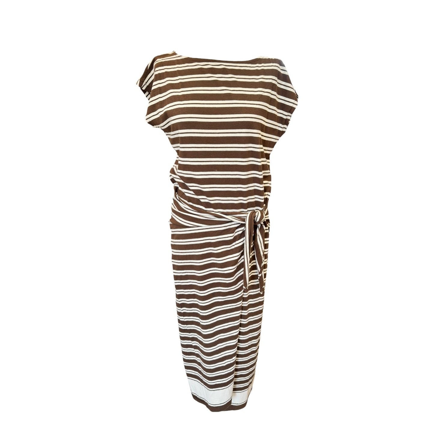 Polo Ralph Lauren Striped Jersey Wrap Tee Midi Dress - 10