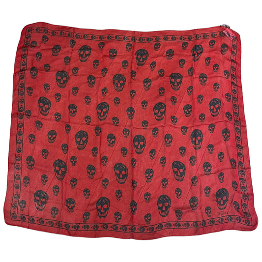 Alexander McQueen Red and Black Scarf