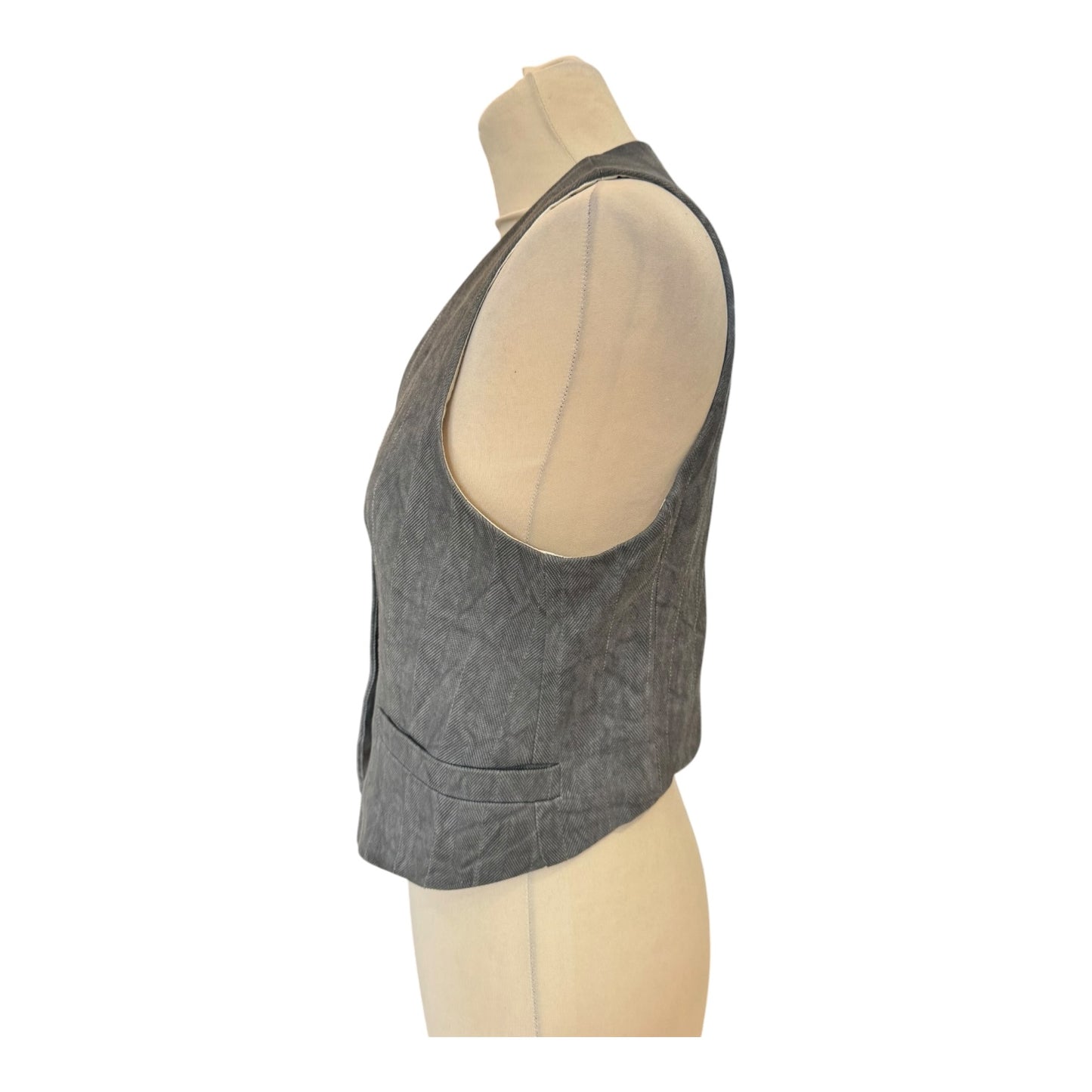 Souvenir Grey Cotton and Linen Waistcoat - 10