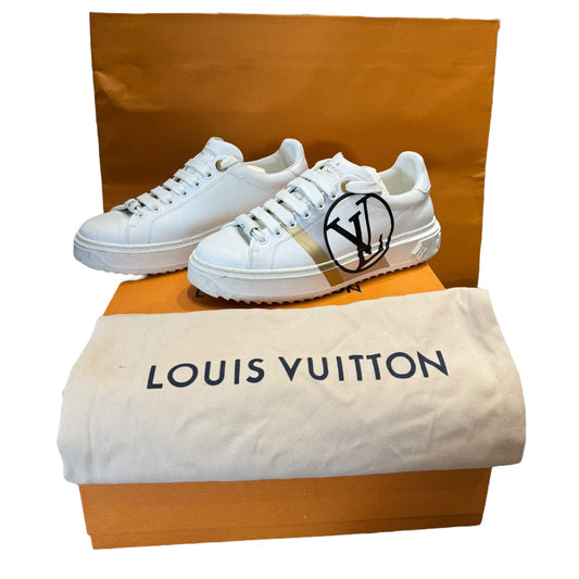 Louis Vuitton White Gold and Silver Time Out Sneakers - 37/4