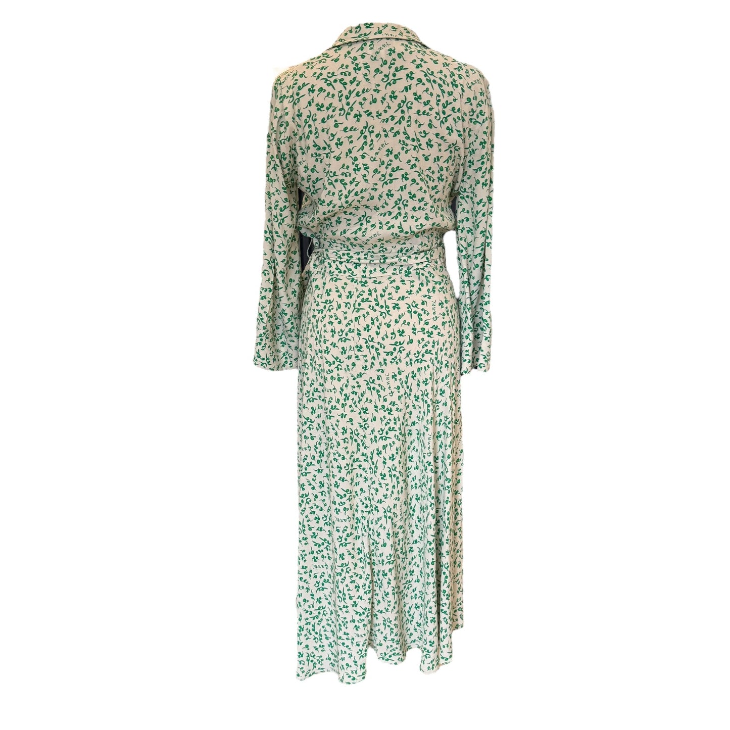 Ganni Green Floral Wrap Dress - 12