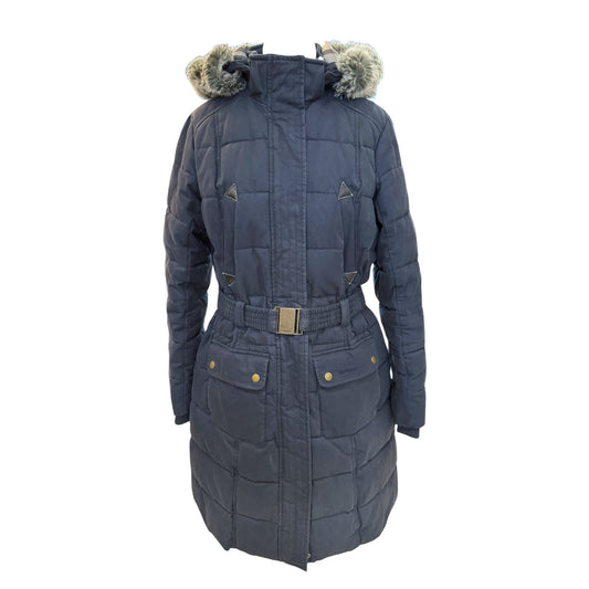 Barbour Navy Padded Hooded Coat - 12