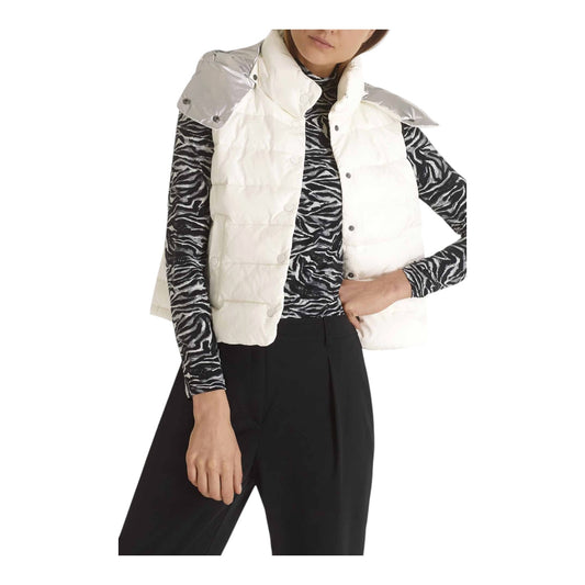 Marc Cain White Hooded Puffer Vest - 14