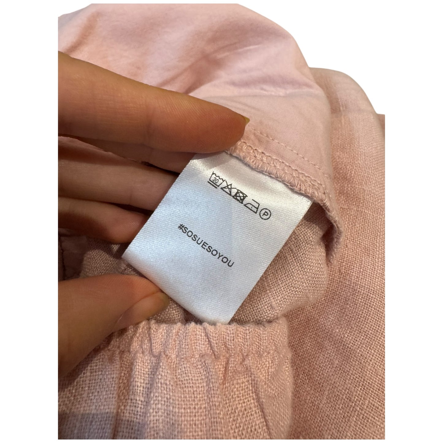 Sosue Blush Pink Linen Josy Pant Trousers - 10