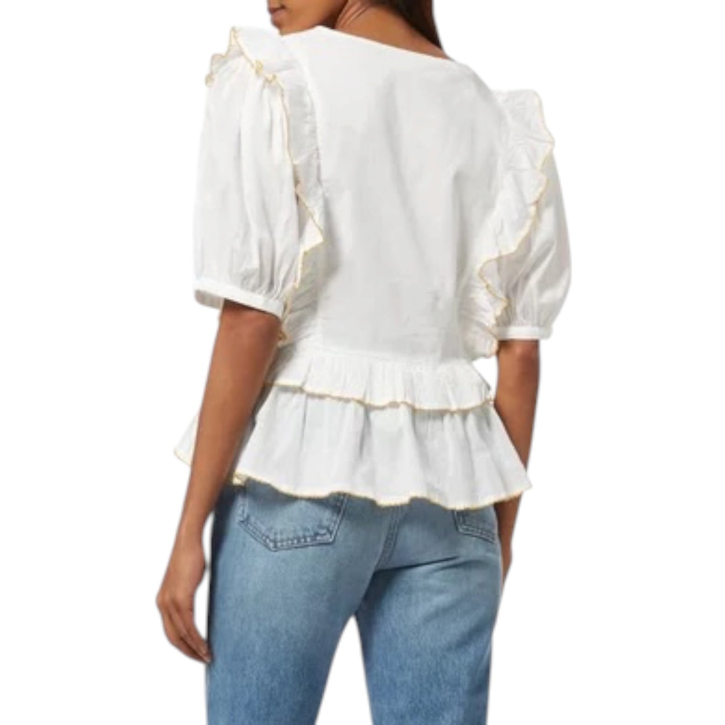 Selected Femme Wrap Frill Top in Organic Cotton - 12