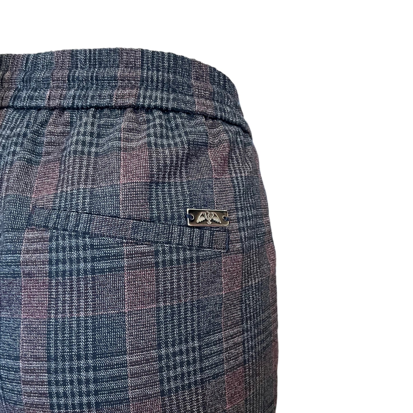 Mos Mosh Navy Check Trouser Suit