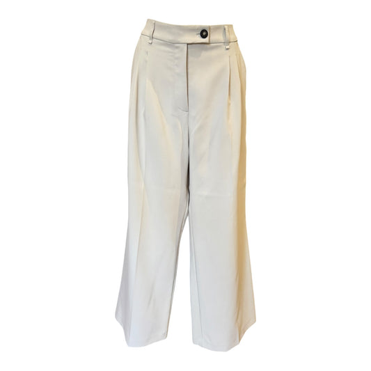 Mint Velvet Neutral Pleat Wide Leg Trousers - 14 - NEW