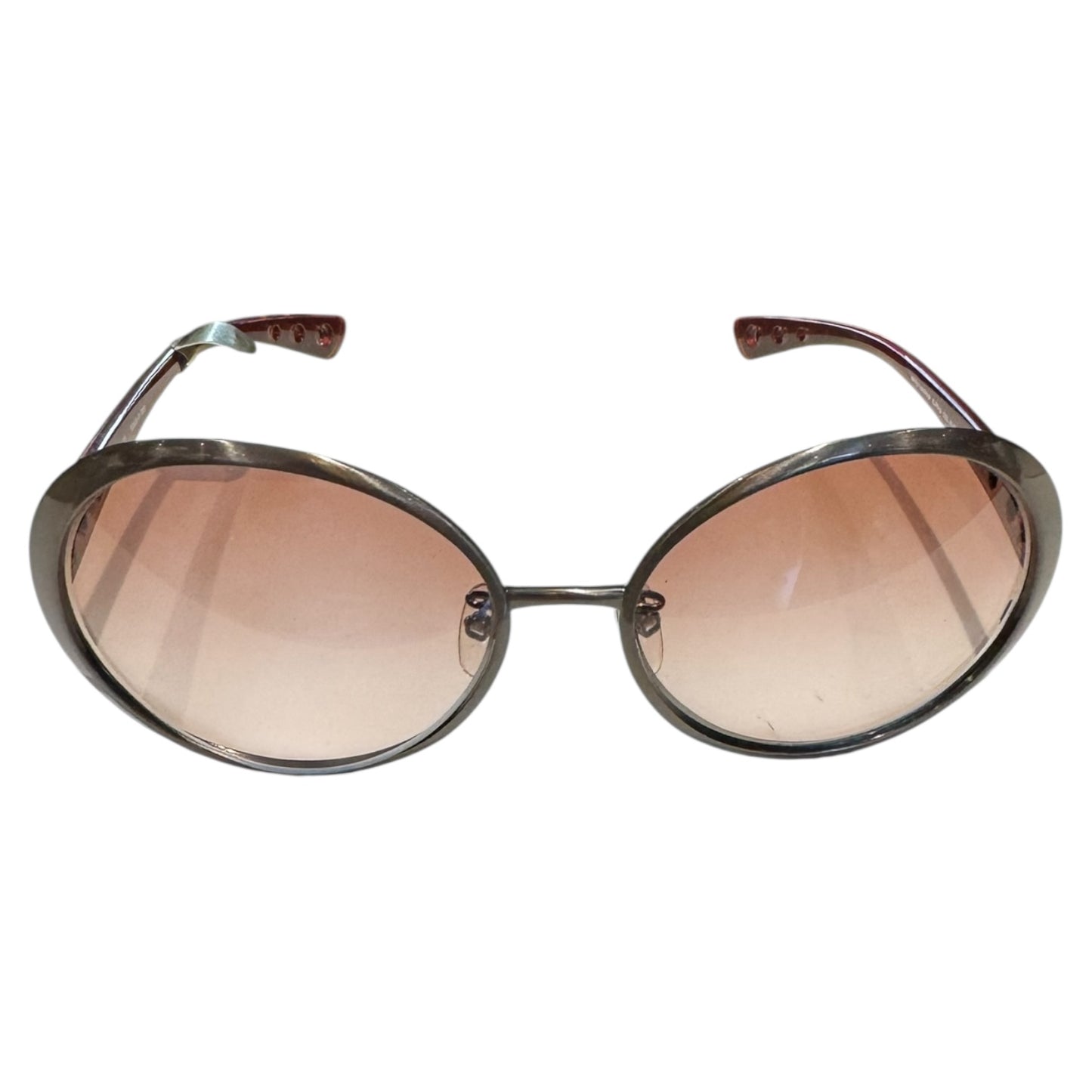 Jean Paul Gaultier Gunmetal and Red Rounded Sunglasses
