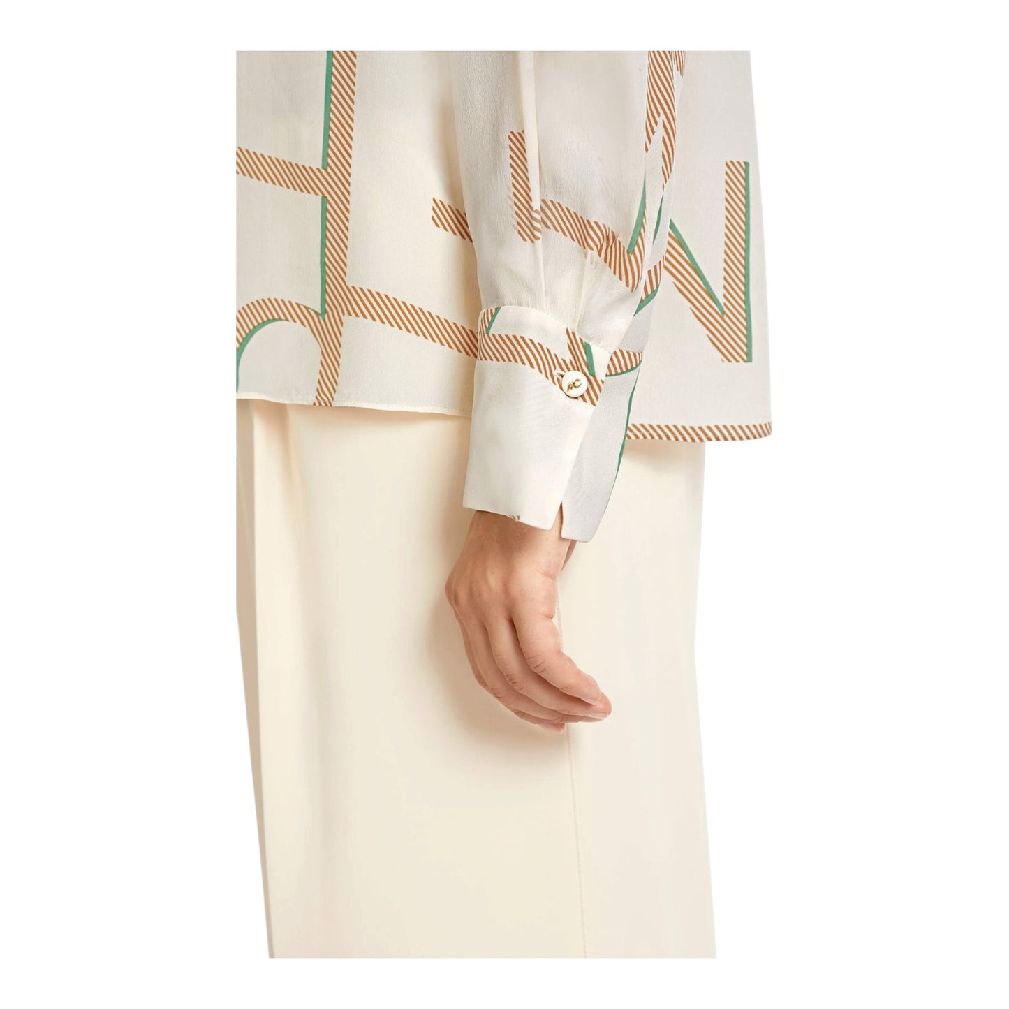 Marc Cain Creme Motif Print Shirt - 16