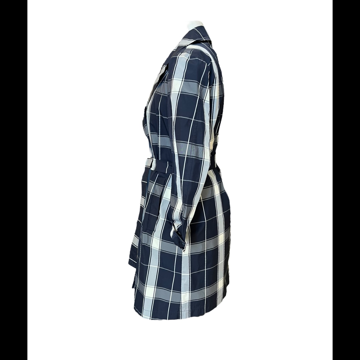Emme by Marella Navy Check Coat - Available 10 & 12