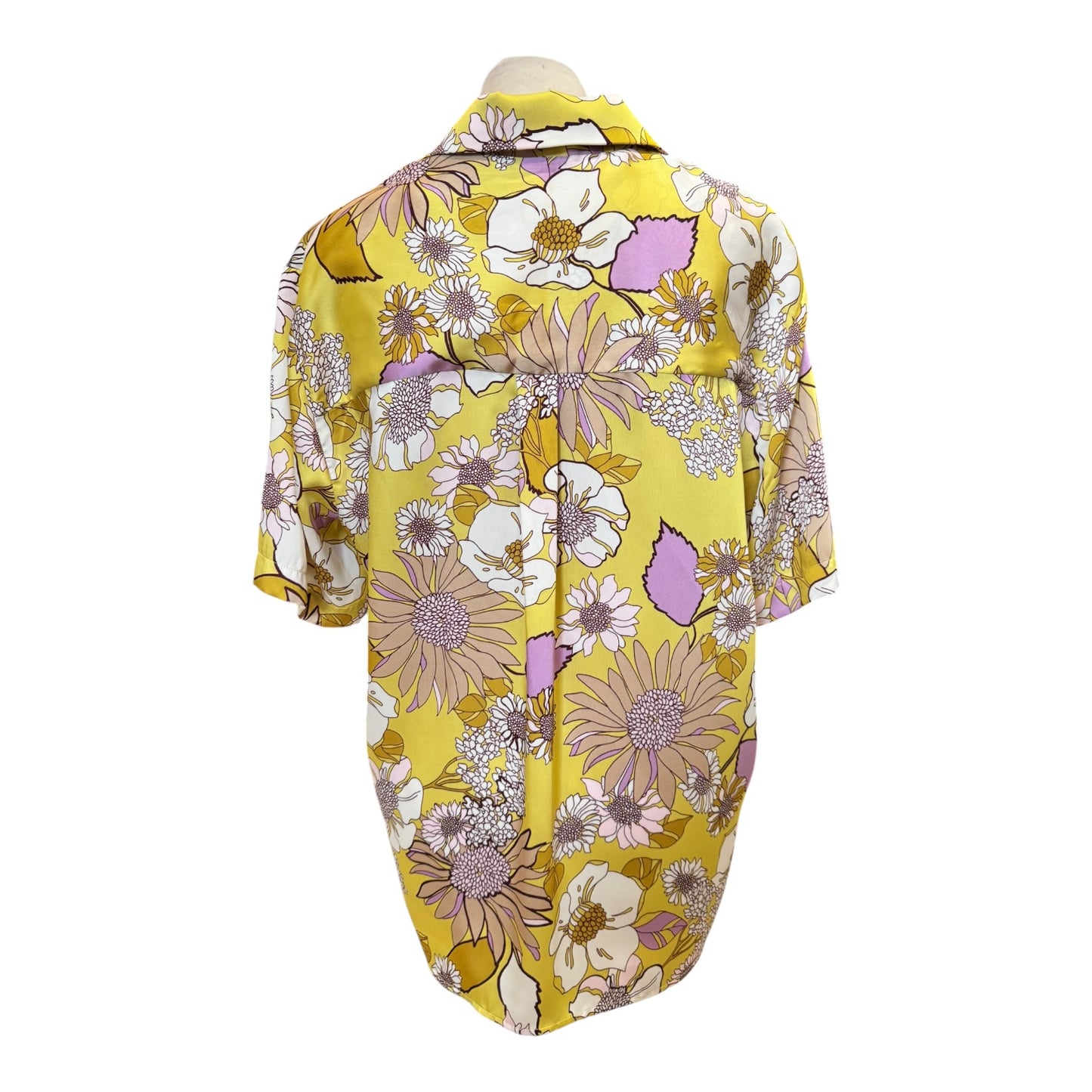 Sandro Yellow and Purple Satin Top - 14