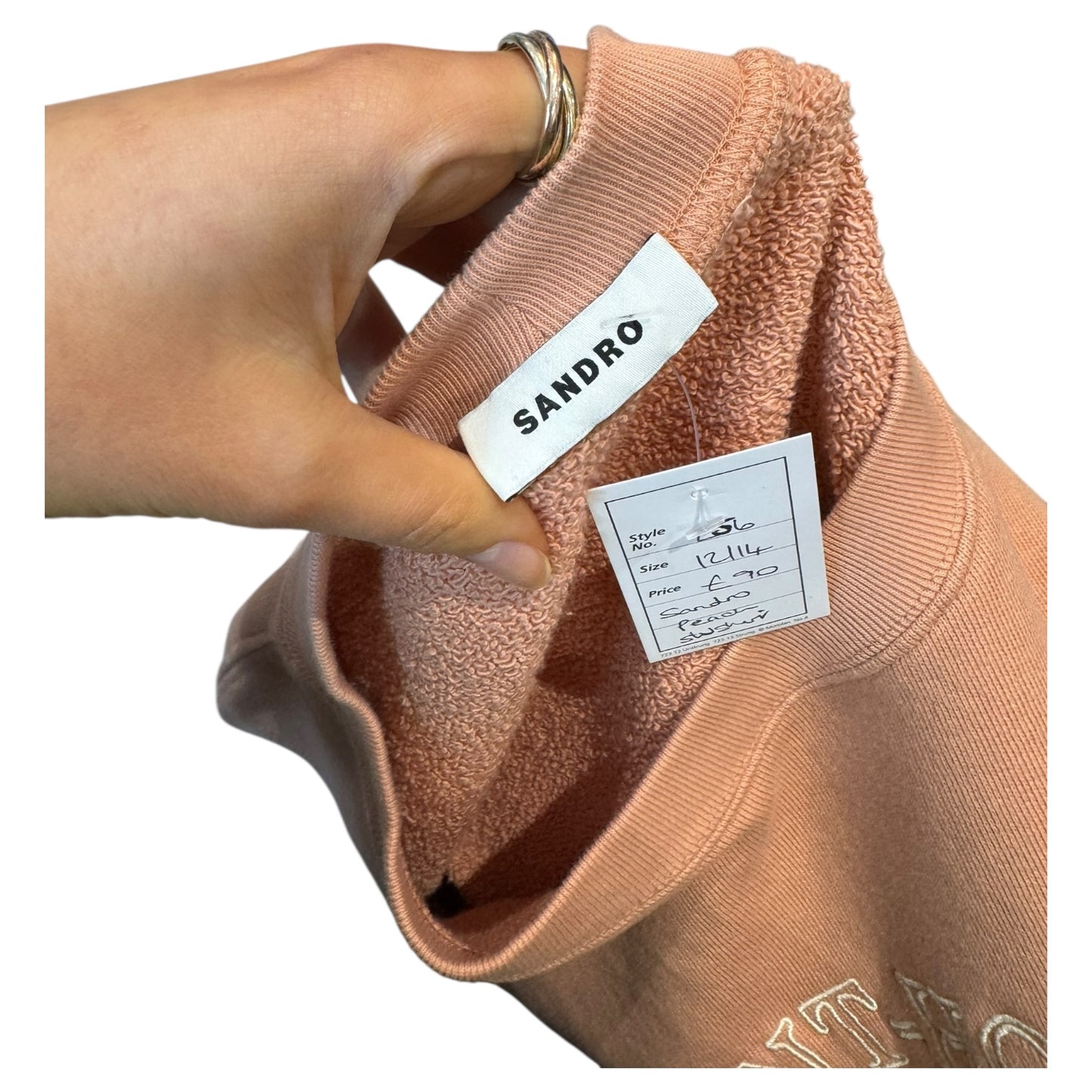 Sandro Peach Mellow Embroidered Cotton Sweatshirt - 12/14