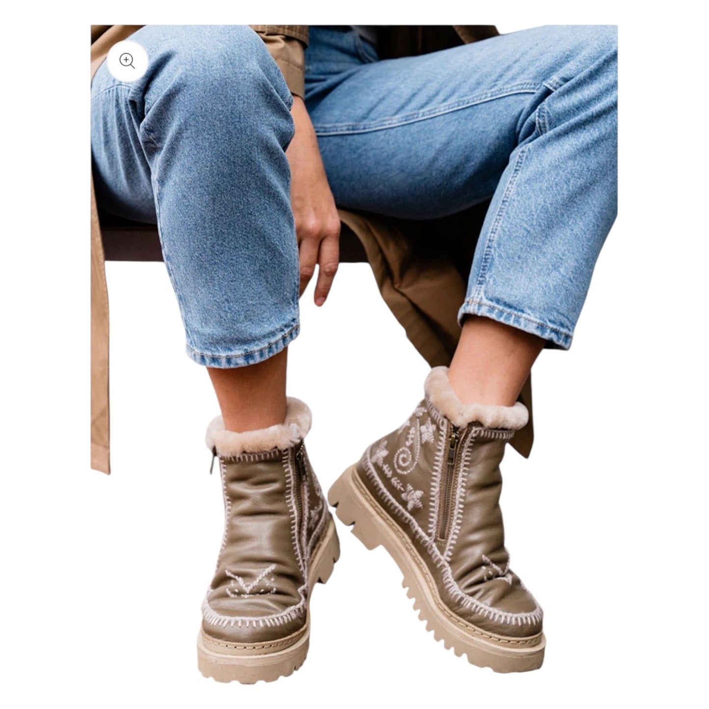 Setsu 3.0. Paisley Ankle Boot Leather Wheat - 39/6