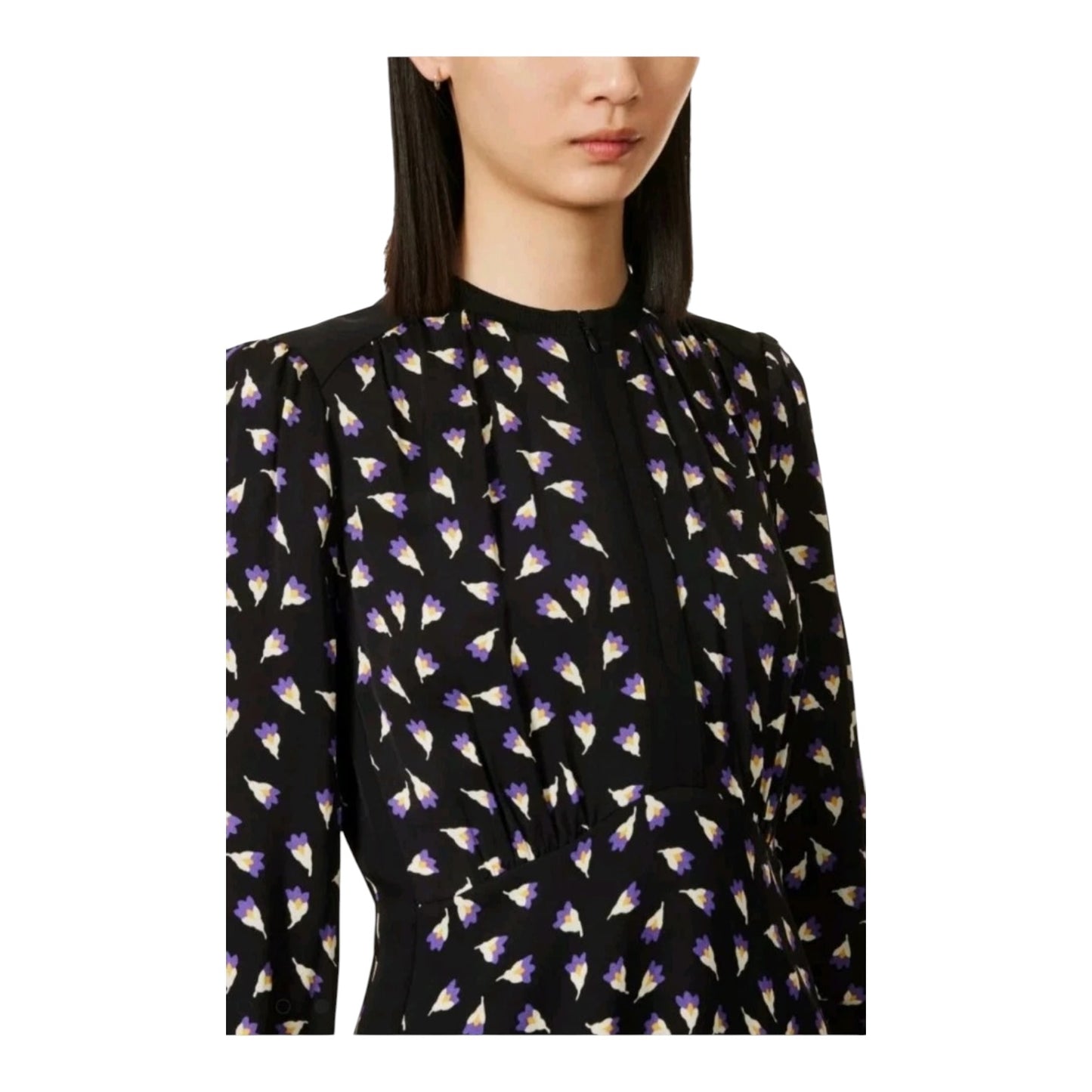 Me + Em Black and Purple Midi Dress - 14