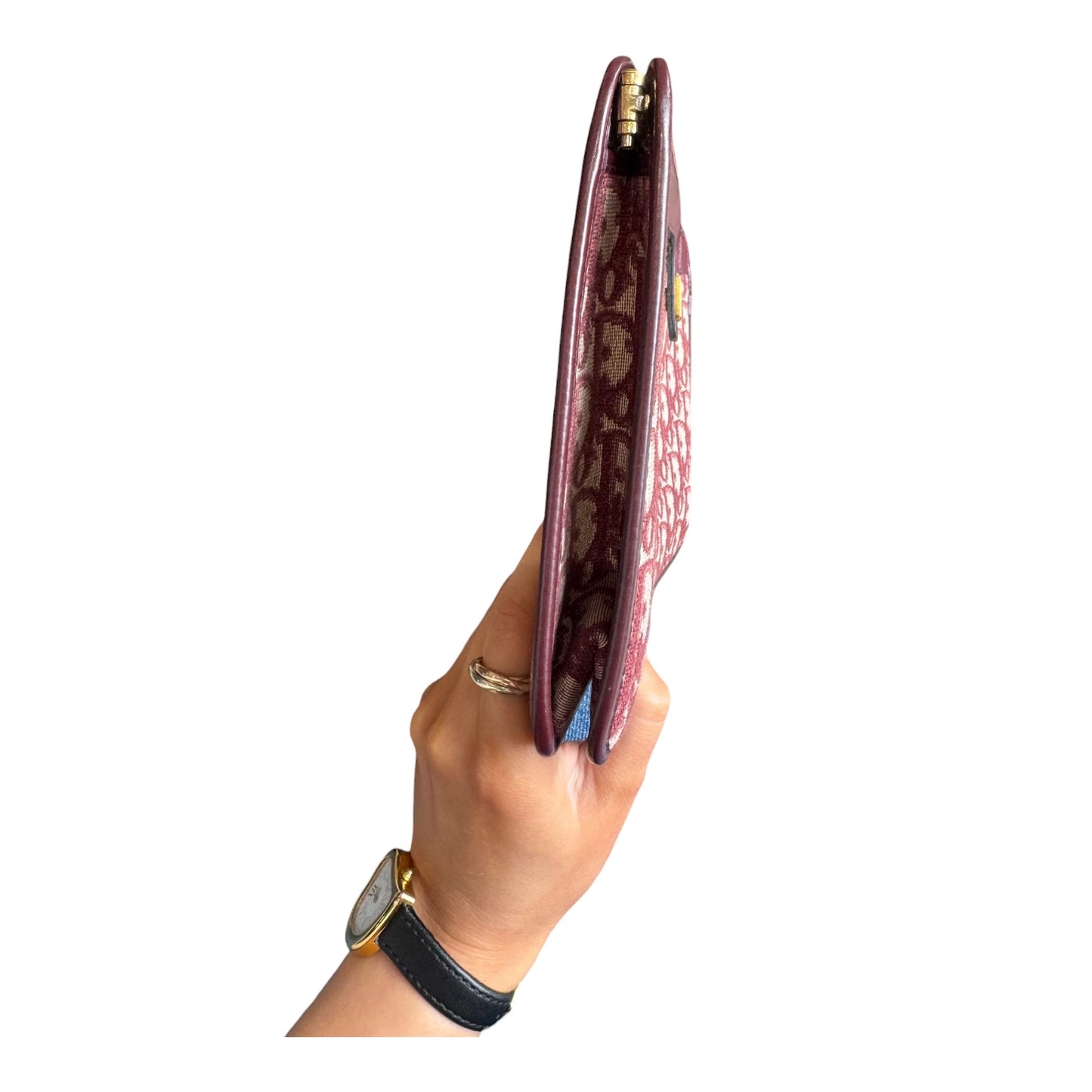 Dior Trotter Print Clutch Bag - Burgundy