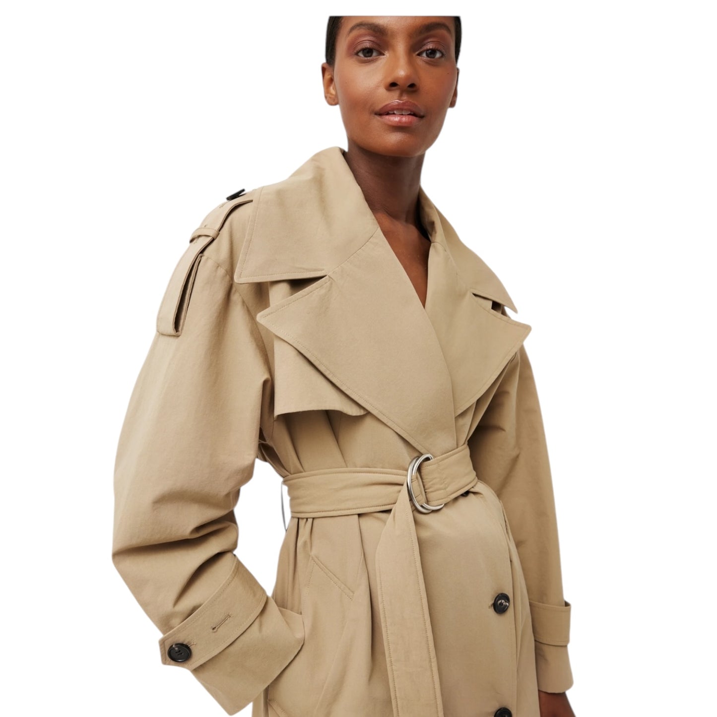 Jigsaw Camel Cotton Trench Coat - 10 - NEW