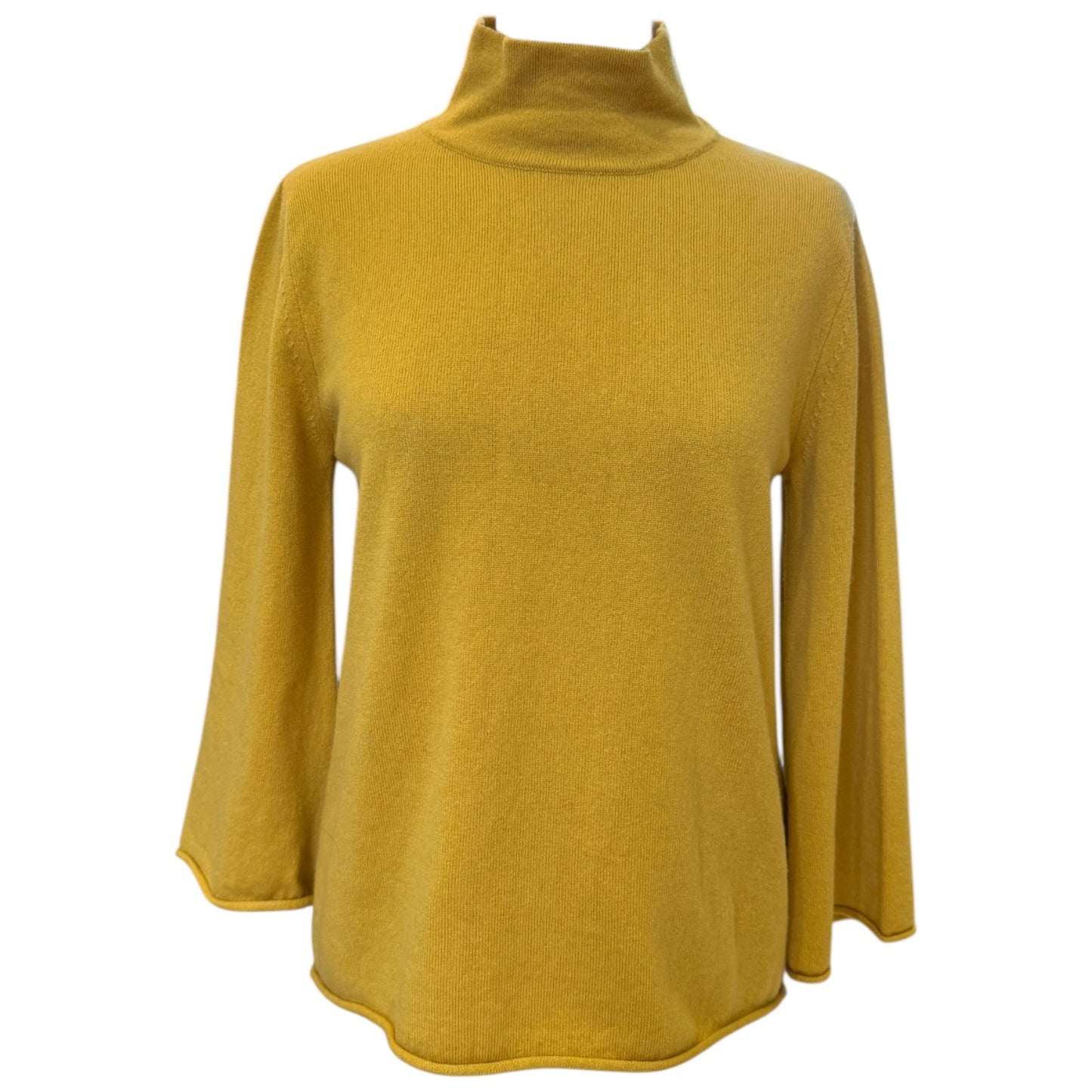 Kangra Mustard Wool, Cashmere and Silk Polo Neck - 10/12