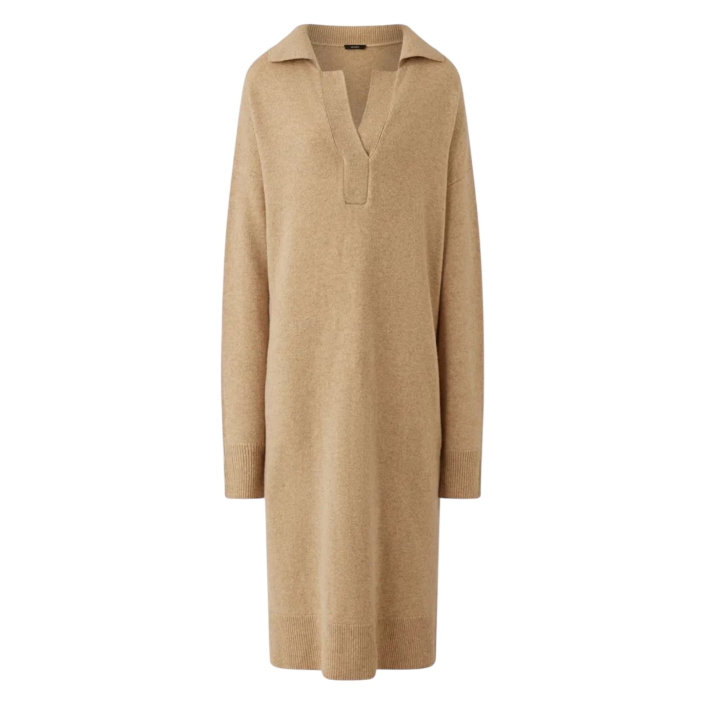 Joseph Taupe Wool Polo O'Size Knit Dress - 12/14 - NEW