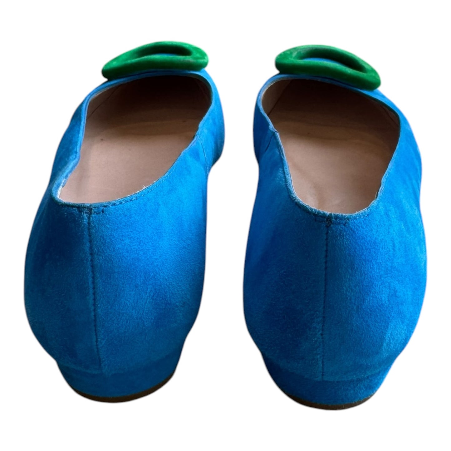 LK Bennett Blue and Green Pointed Flats - 39/6