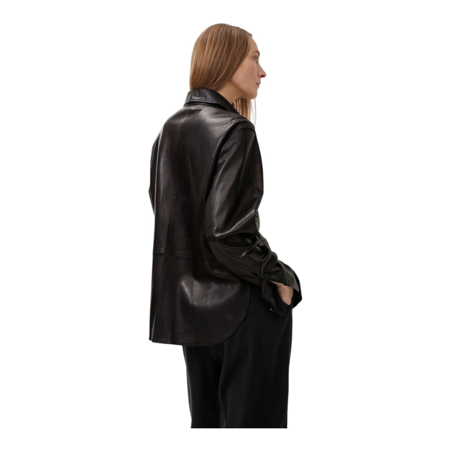 Arket Black Leather Shirt - 14/16