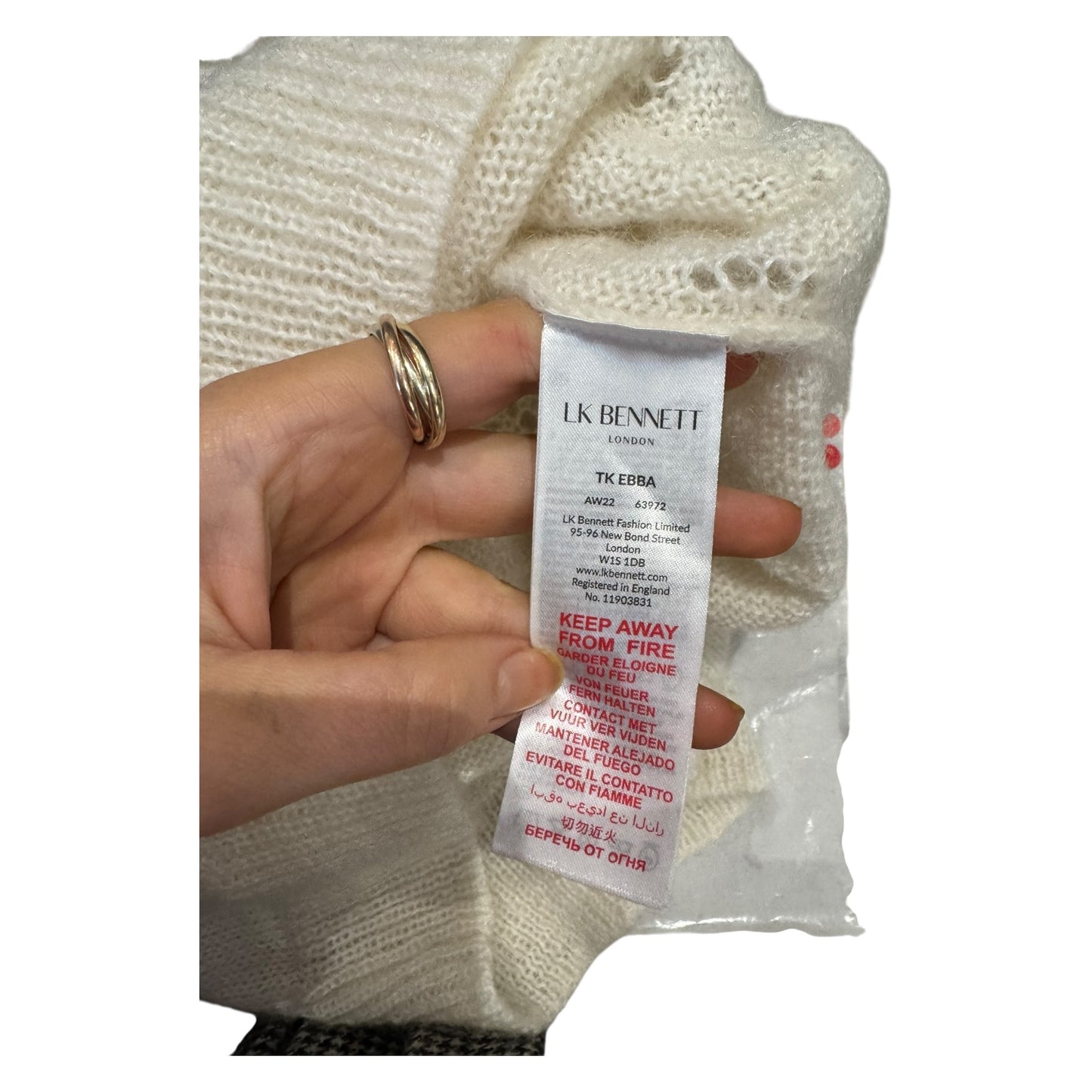 LK Bennett Ebba Cream Mohair-Blend Bubble Knit Jumper - 12/14